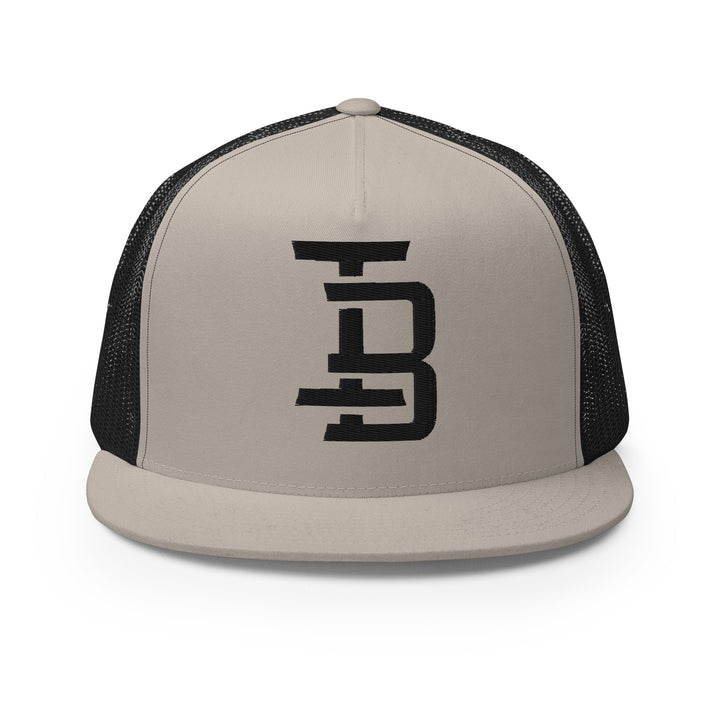 "IB" Five Panel Trucker Cap | E Luna Brand CLASSIC | 1 Black Thread Logo | 3D Puff Edition