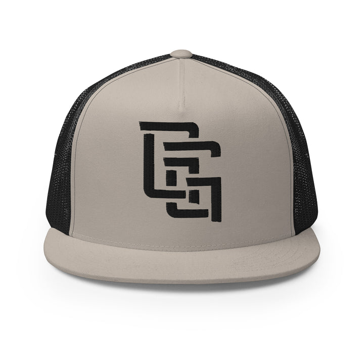 "GG" Five Panel Trucker Cap | E Luna Brand CLASSIC | 1 Black Thread Logo | 3D Puff Edition