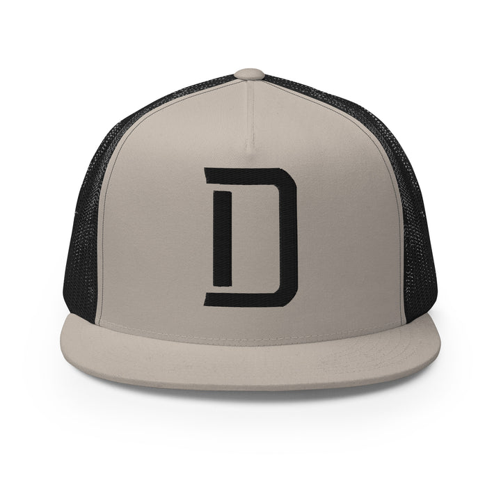 "D" Five Panel Trucker Cap | E Luna Brand CORE | 1 Black Thread Logo