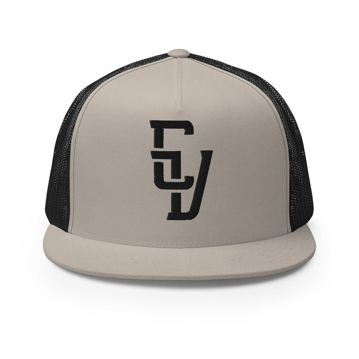 "CV" 2.0 Five Panel Trucker Cap | E Luna Brand CLASSIC | 1 Black Thread Logo | 3D Puff Edition