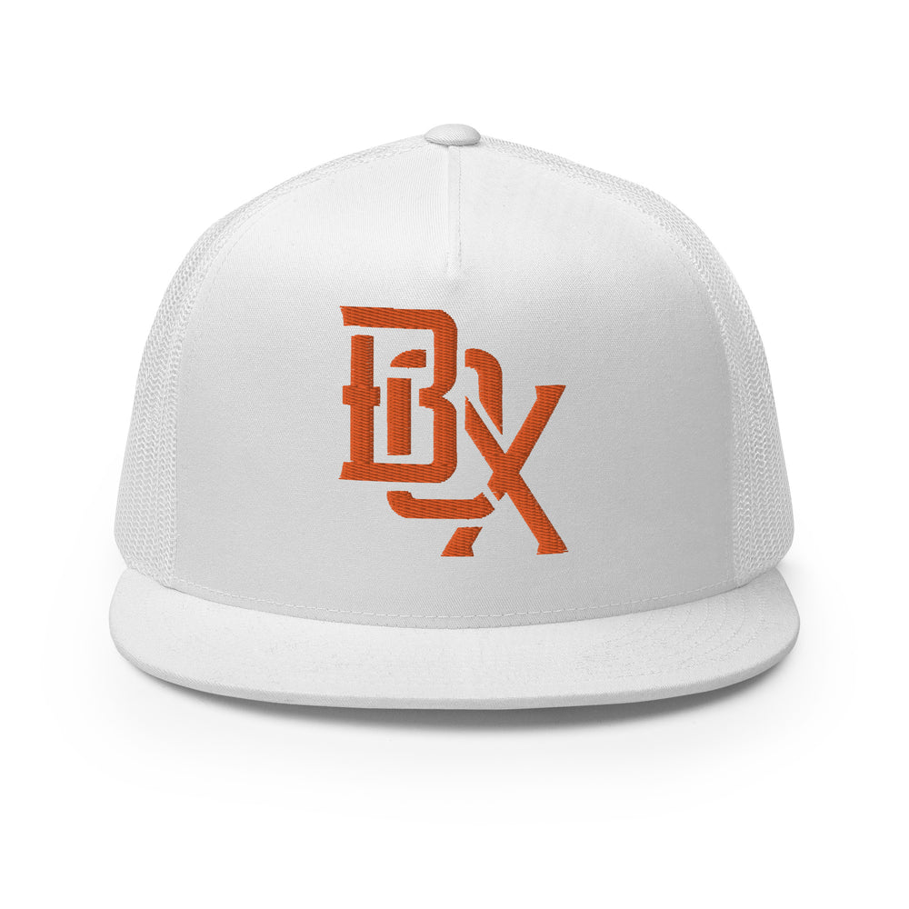 "BOX" Five Panel Trucker Cap | E Luna Brand CORE | 1 Orange Thread Logo