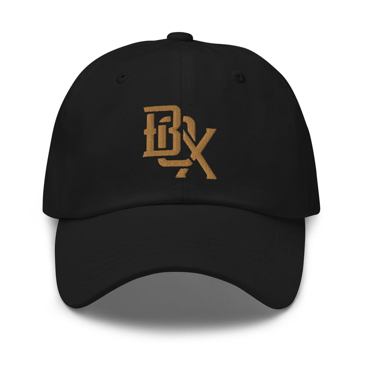 "BOX" Classic Dad Hat | E Luna Brand ESSENTIAL | 2 Old Gold Thread Logos