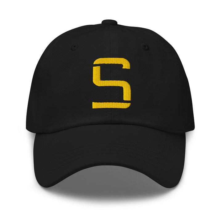 "S" Classic Dad Hat | E Luna Brand ESSENTIAL | 2 Gold Thread Logos | 3D Puff Edition