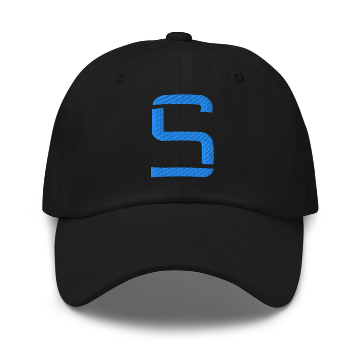 "S" Classic Dad Hat | E Luna Brand ESSENTIAL | 2 Aqua/Teal Thread Logos | 3D Puff Edition