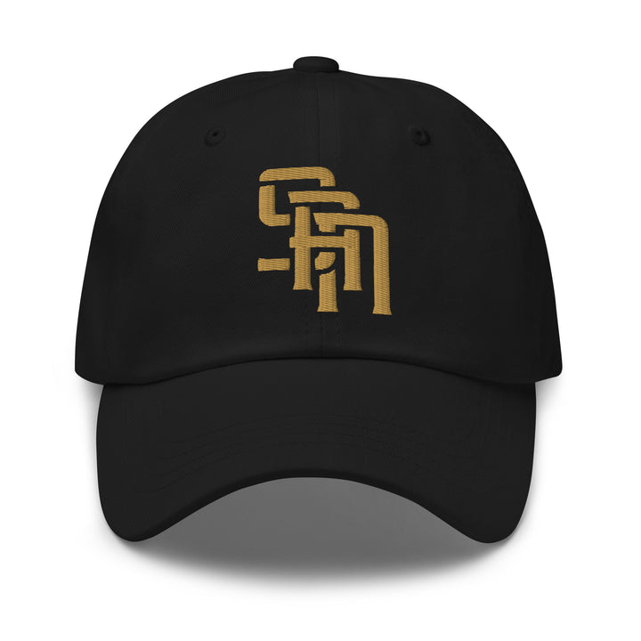 "SAN" 2.0 Classic Dad Hat | E Luna Brand ESSENTIAL | 2 Old Gold Thread Logos | 3D Puff Edition