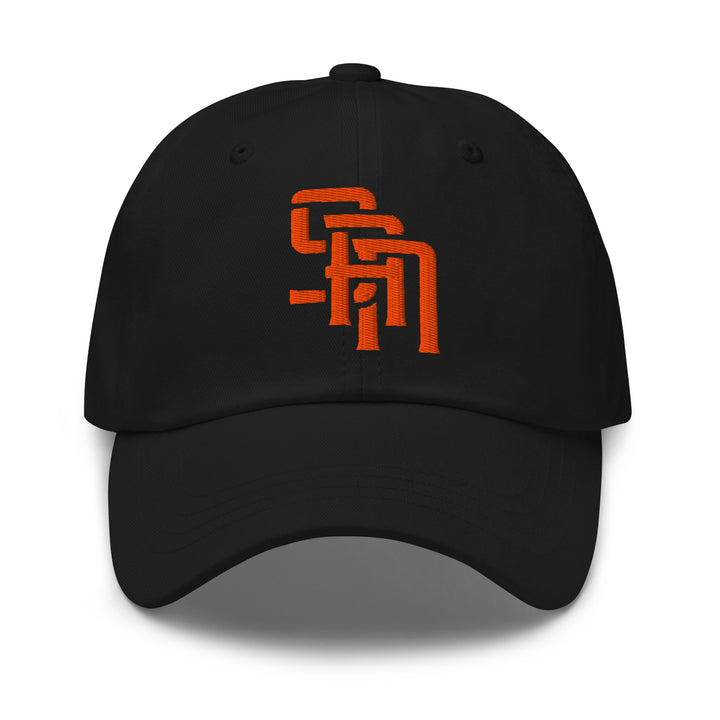 "SAN" 2.0 Classic Dad Hat | E Luna Brand ESSENTIAL | 2 Orange Thread Logos | 3D Puff Edition