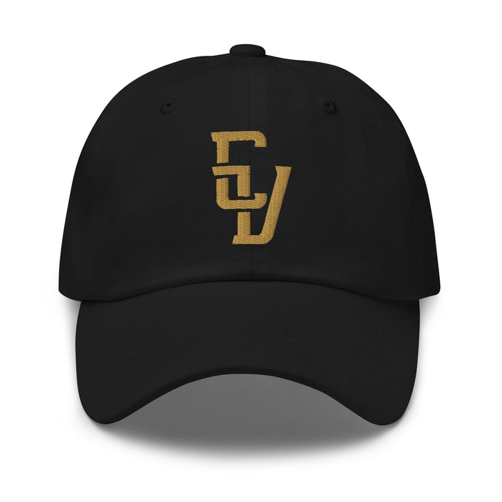 "CV" 2.0 Classic Dad Hat | E Luna Brand ESSENTIAL | 2 Old Gold Thread Logos | 3D Puff Edition