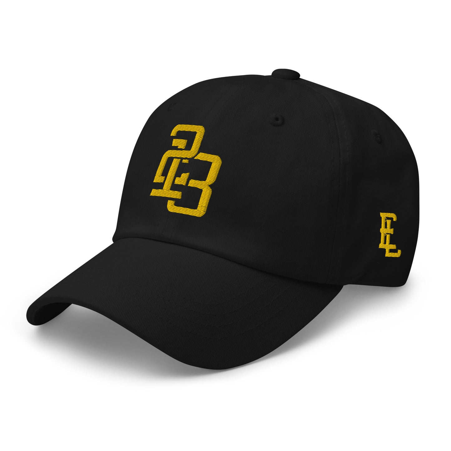 "213" Classic Dad Hat | Yupoong 6245CM | E Luna SELECT Tricrest 3 Gold Thread Front, Left Side & Back Logos