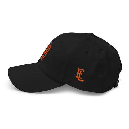 "619" Classic Dad Hat | Yupoong 6245CM | E Luna Brand ESSENTIAL Duocrest 2 Orange Thread Logos: Front & Left