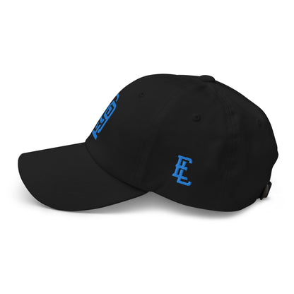 "619" Classic Dad Hat | Yupoong 6245CM | E Luna Brand ESSENTIAL Duocrest 2 Aqua/Teal Thread Logos: Front & Left