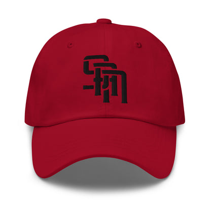 "SAN" Classic Dad Hat | Yupoong 6245CM | E Luna Brand ESSENTIAL Duocrest 2 Black Thread Logos: Front & Left