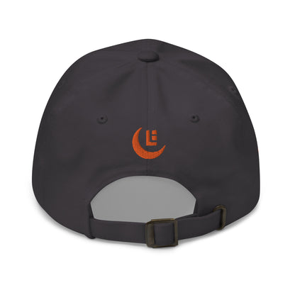 "SAN" Classic Dad Hat | Yupoong 6245CM | E Luna Brand PREMIUM Quadcrest 4 Orange Thread Logos: Front, Left, Right Signature & Back [3D Puff Edition]