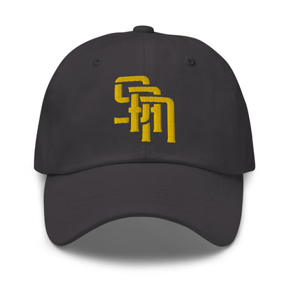 "SAN" Classic Dad Hat | Yupoong 6245CM | E Luna Brand ESSENTIAL Duocrest 2 Gold Thread Logos: Front & Left
