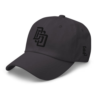 "DGO" Classic Dad Hat | Yupoong 6245CM | E Luna SELECT Tricrest 3 Black Thread Front, Left Side & Back Logos