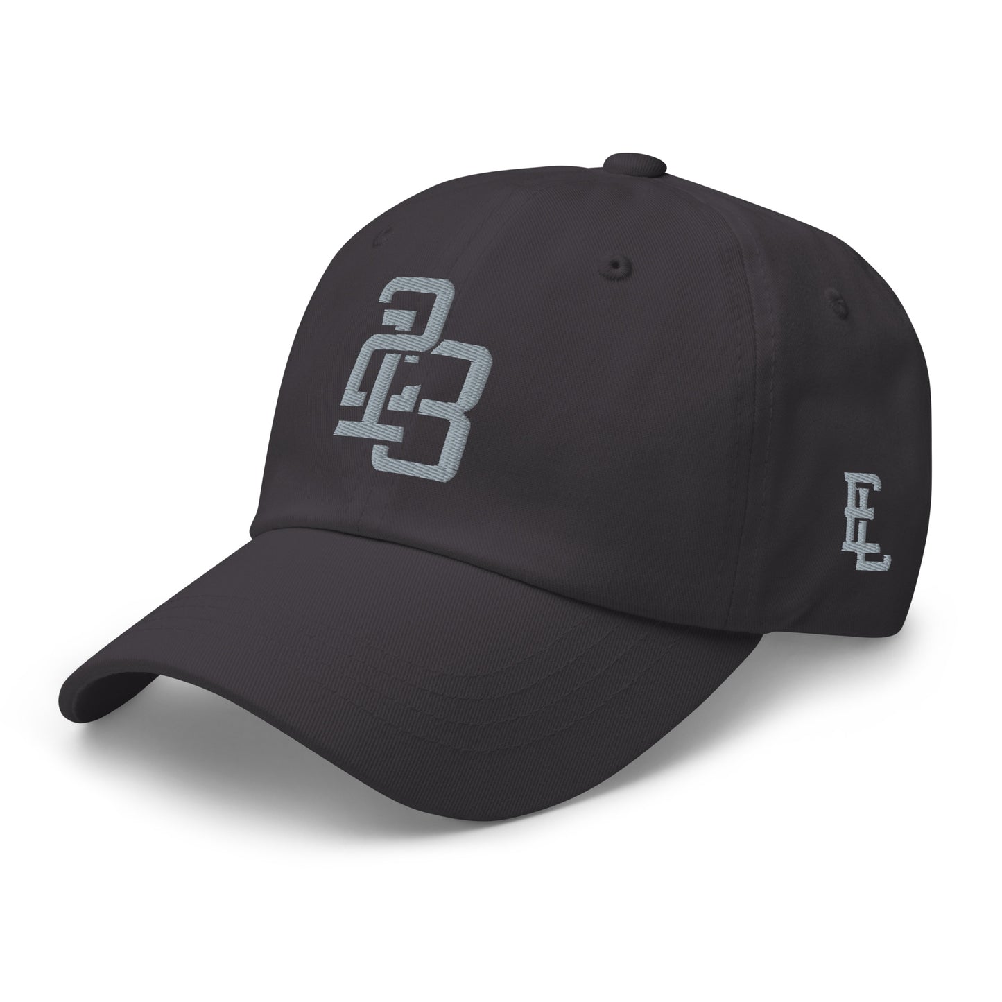 "213" Classic Dad Hat | Yupoong 6245CM | E Luna SELECT Tricrest 3 Grey Thread Front, Left Side & Back Logos