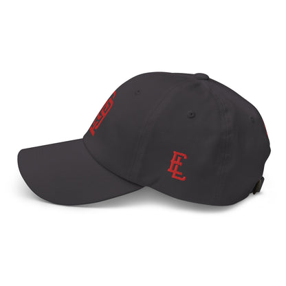 "619" Classic Dad Hat | Yupoong 6245CM | E Luna SELECT Tricrest 3 Red Thread Front, Left Side & Back Logos