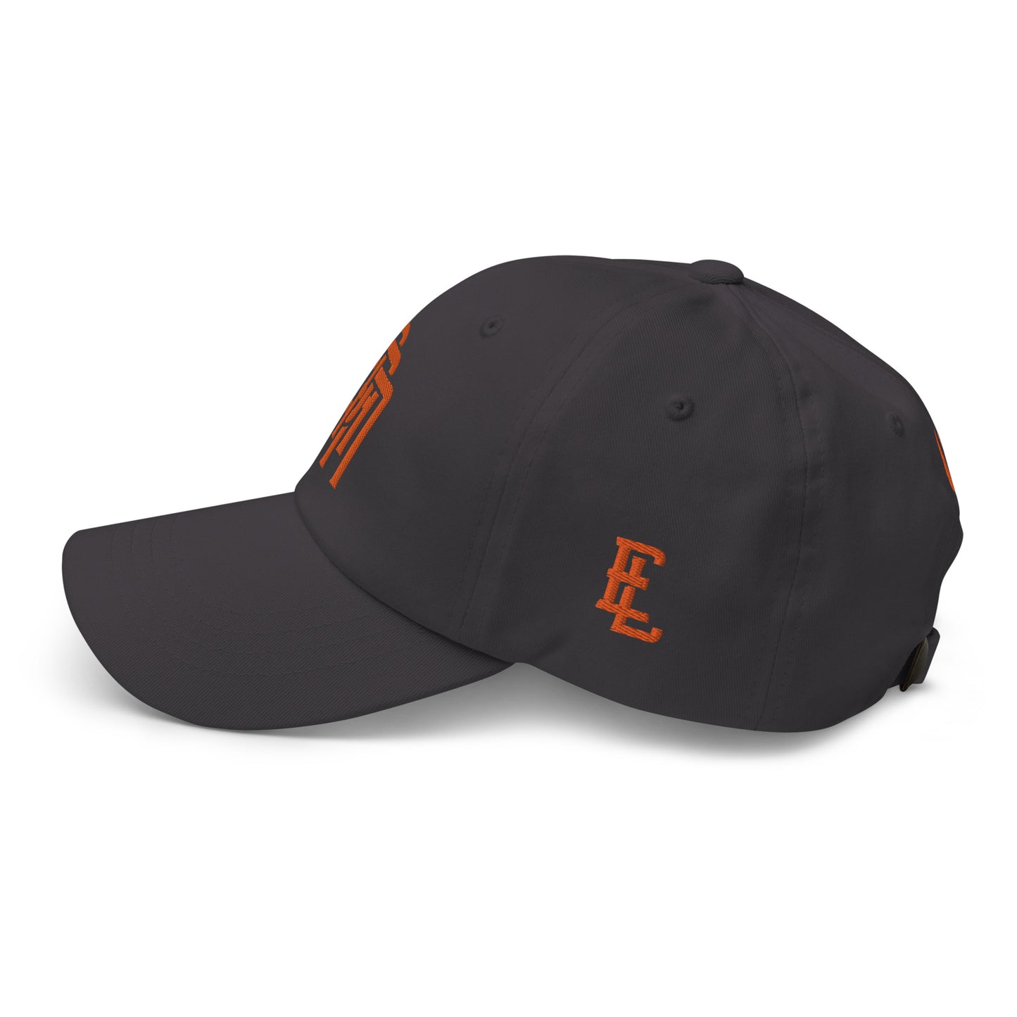 "SAN" Classic Dad Hat | Yupoong 6245CM | E Luna Brand PREMIUM Quadcrest 4 Orange Thread Logos: Front, Left, Right Signature & Back [3D Puff Edition]