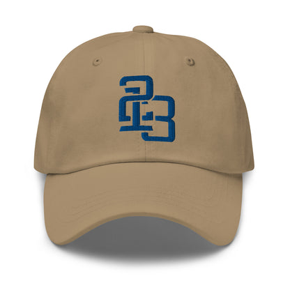 "213" Classic Dad Hat | Yupoong 6245CM | E Luna SELECT Tricrest 3 Royal Thread Front, Left Side & Back Logos