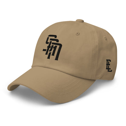 "SAN" Classic Dad Hat | Yupoong 6245CM | E Luna Brand ESSENTIAL Duocrest 2 Black Thread Logos: Front & Left