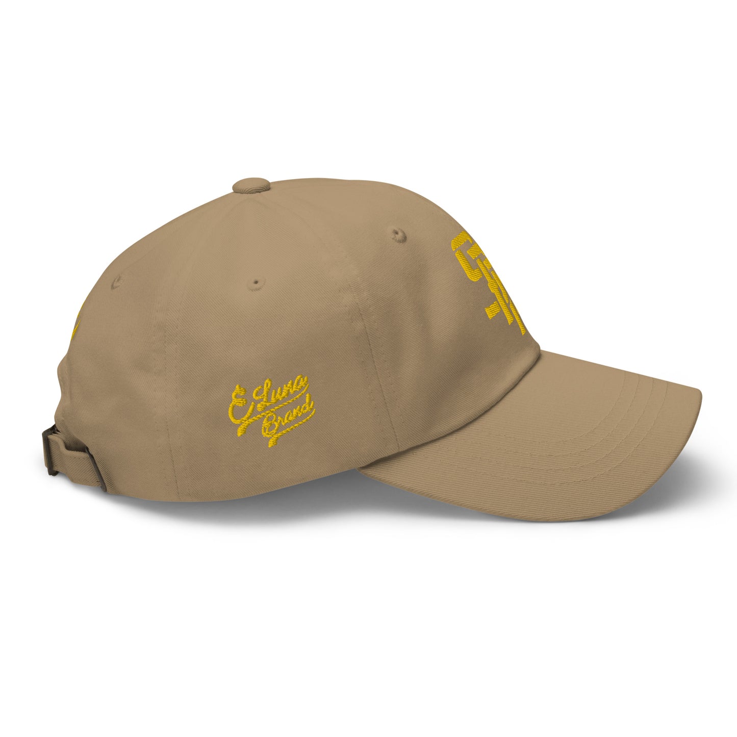 "SAN" Classic Dad Hat | Yupoong 6245CM | E Luna Brand PREMIUM Quadcrest 4 Gold Thread Logos: Front, Left, Right Signature & Back [3D Puff Edition]