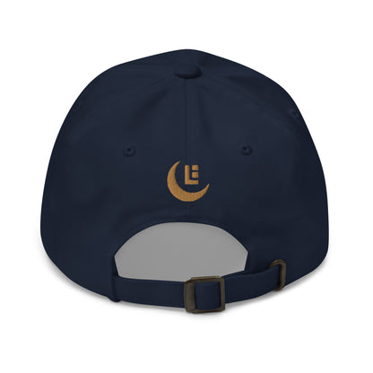 "SAN" Classic Dad Hat | Yupoong 6245CM | E Luna Brand PREMIUM Quadcrest 4 Old Gold Thread Logos: Front, Left, Right Signature & Back [3D Puff Edition]