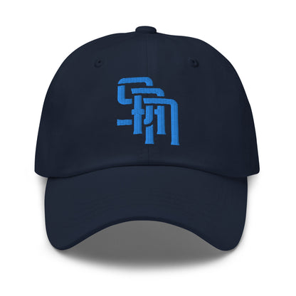 "SAN" Classic Dad Hat | Yupoong 6245CM | E Luna Brand ESSENTIAL Duocrest 2 Aqua/Teal Thread Logos: Front & Left