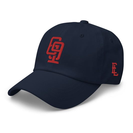 "619" Classic Dad Hat | Yupoong 6245CM | E Luna SELECT Tricrest 3 Red Thread Front, Left Side & Back Logos