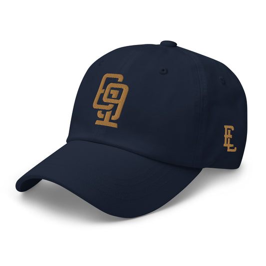 "619" Classic Dad Hat | Yupoong 6245CM | E Luna SELECT Tricrest 3 Old Gold Thread Front, Left Side & Back Logos