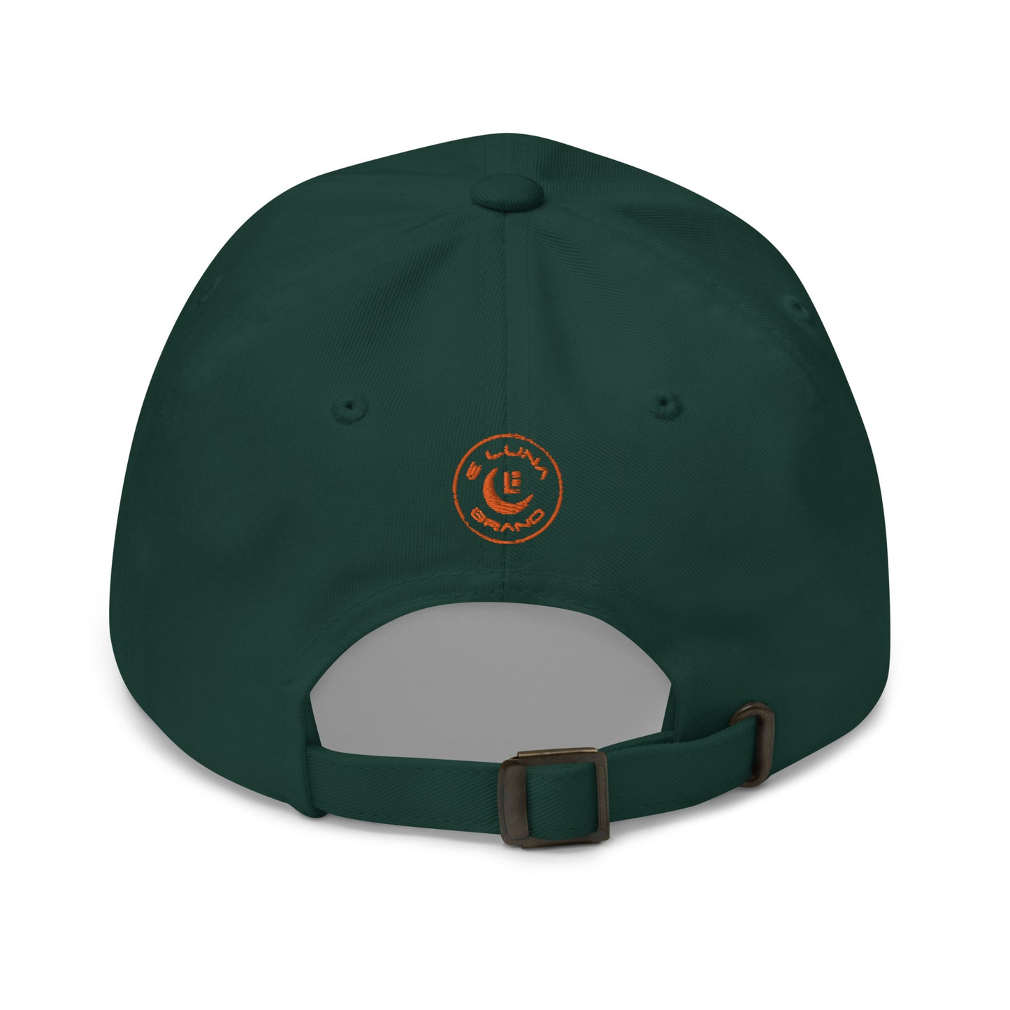 "DGO" Classic Dad Hat | Yupoong 6245CM | E Luna SELECT Tricrest 3 Orange Thread Front, Left Side & Back Logos