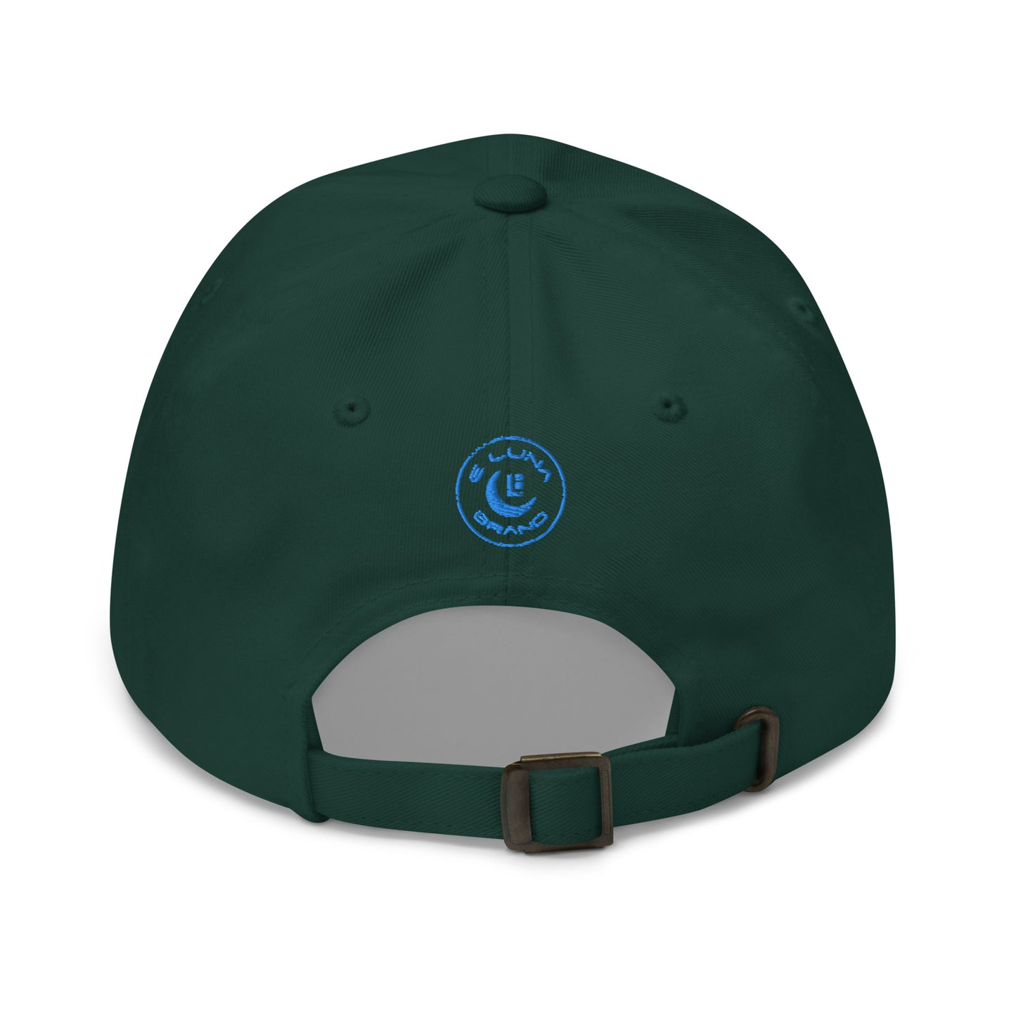 "DGO" Classic Dad Hat | Yupoong 6245CM | E Luna SELECT Tricrest 3 Aqua/Teal Thread Front, Left Side & Back Logos