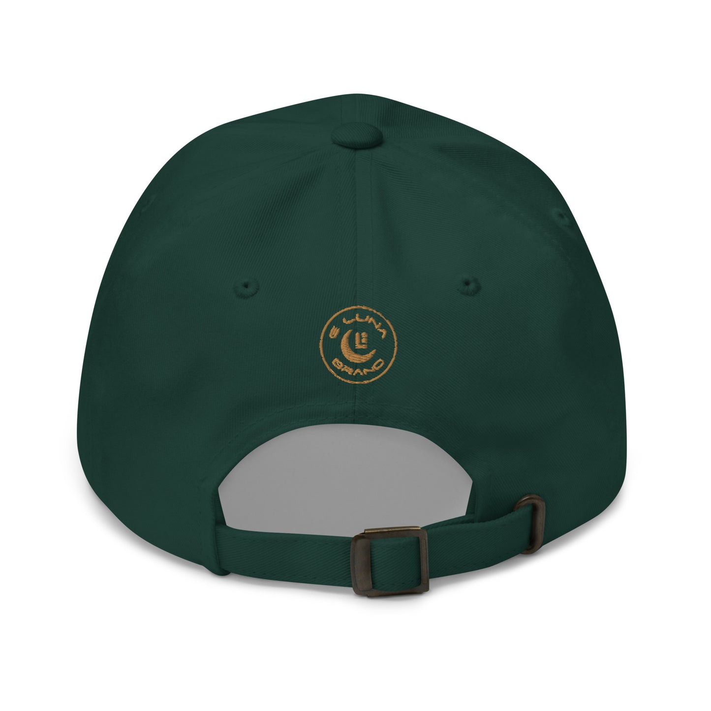 "SAN" Classic Dad Hat | Yupoong 6245CM | E Luna Brand SELECT Tricrest 3 Old Gold Thread Logos: Front, Left & Back [3D Puff Edition]