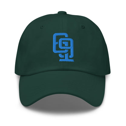 "619" Classic Dad Hat | Yupoong 6245CM | E Luna Brand ESSENTIAL Duocrest 2 Aqua/Teal Thread Logos: Front & Left