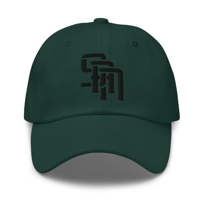 "SAN" Classic Dad Hat | Yupoong 6245CM | E Luna Brand ESSENTIAL Duocrest 2 Black Thread Logos: Front & Left