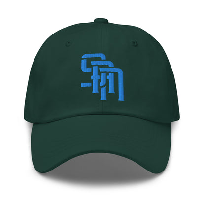 "SAN" Classic Dad Hat | Yupoong 6245CM | E Luna Brand ESSENTIAL Duocrest 2 Aqua/Teal Thread Logos: Front & Left