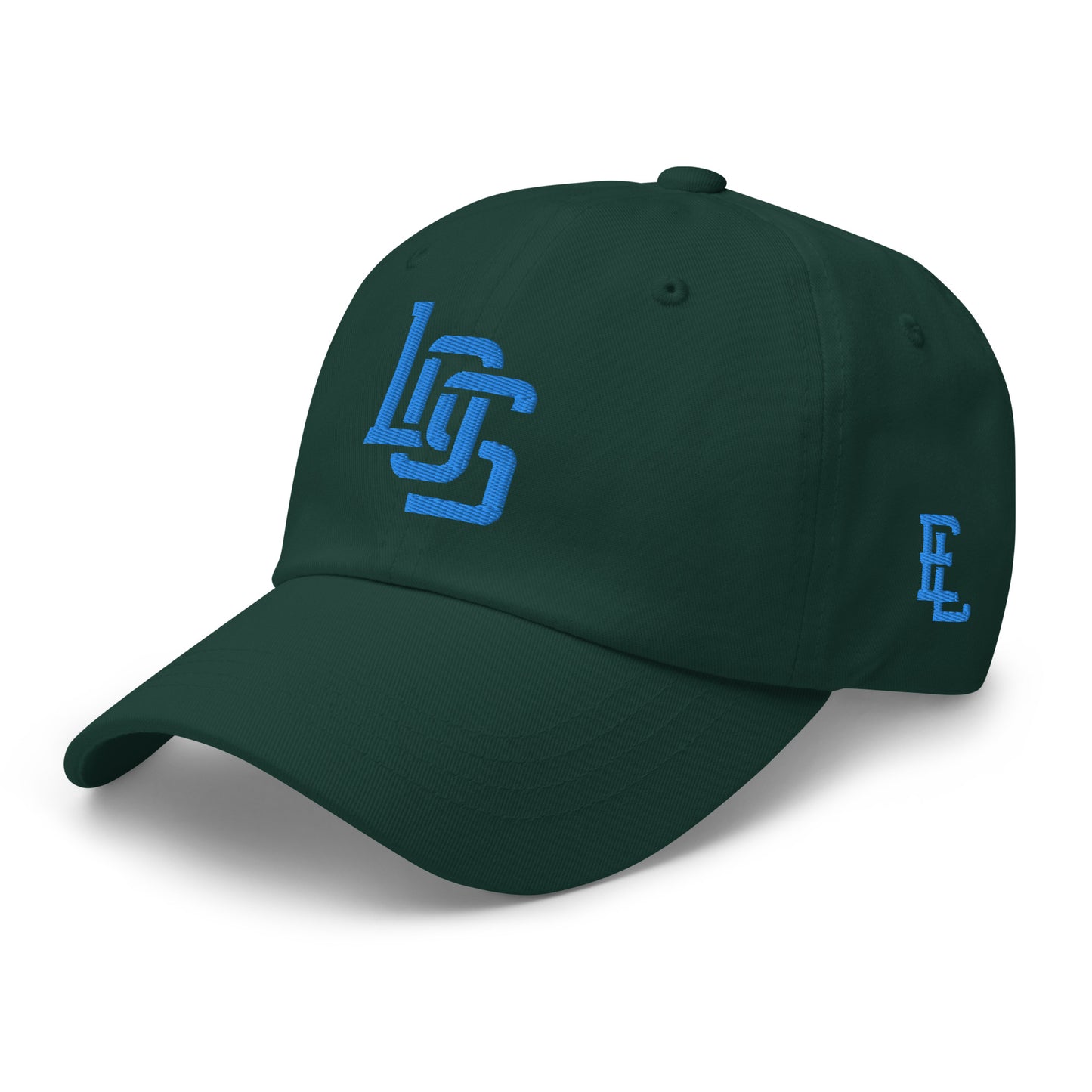 "LOS" Classic Dad Hat | E Luna Brand ESSENTIAL | 2 Aqua/Teal Thread Logos