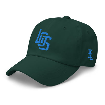 "LOS" Classic Dad Hat | E Luna Brand ESSENTIAL | 2 Aqua/Teal Thread Logos