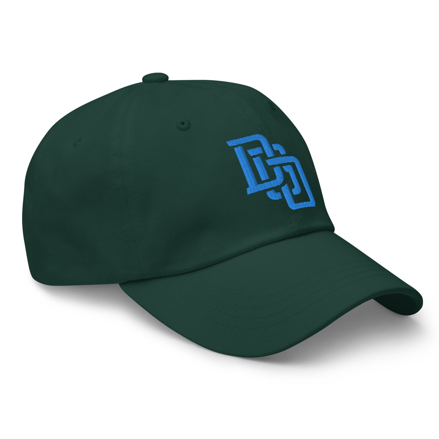 "DGO" Classic Dad Hat | Yupoong 6245CM | E Luna SELECT Tricrest 3 Aqua/Teal Thread Front, Left Side & Back Logos