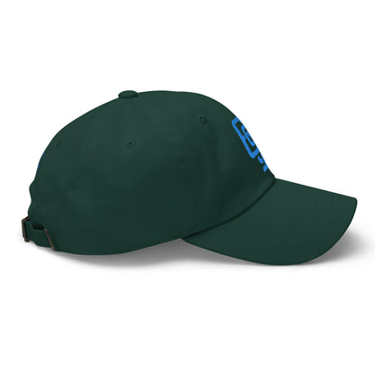 "619" Classic Dad Hat | Yupoong 6245CM | E Luna SELECT Tricrest 3 Aqua/Teal Thread Front, Left Side & Back Logos