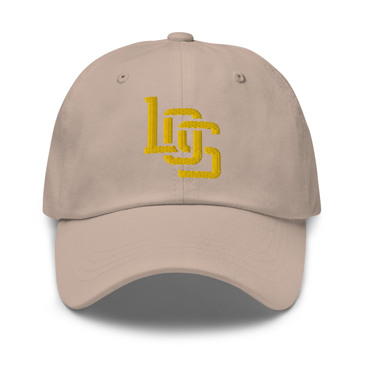 "LOS" Classic Dad Hat | Yupoong 6245CM | E Luna ESSENTIAL Duocrest 2 Gold Thread Front & Left Side Logos