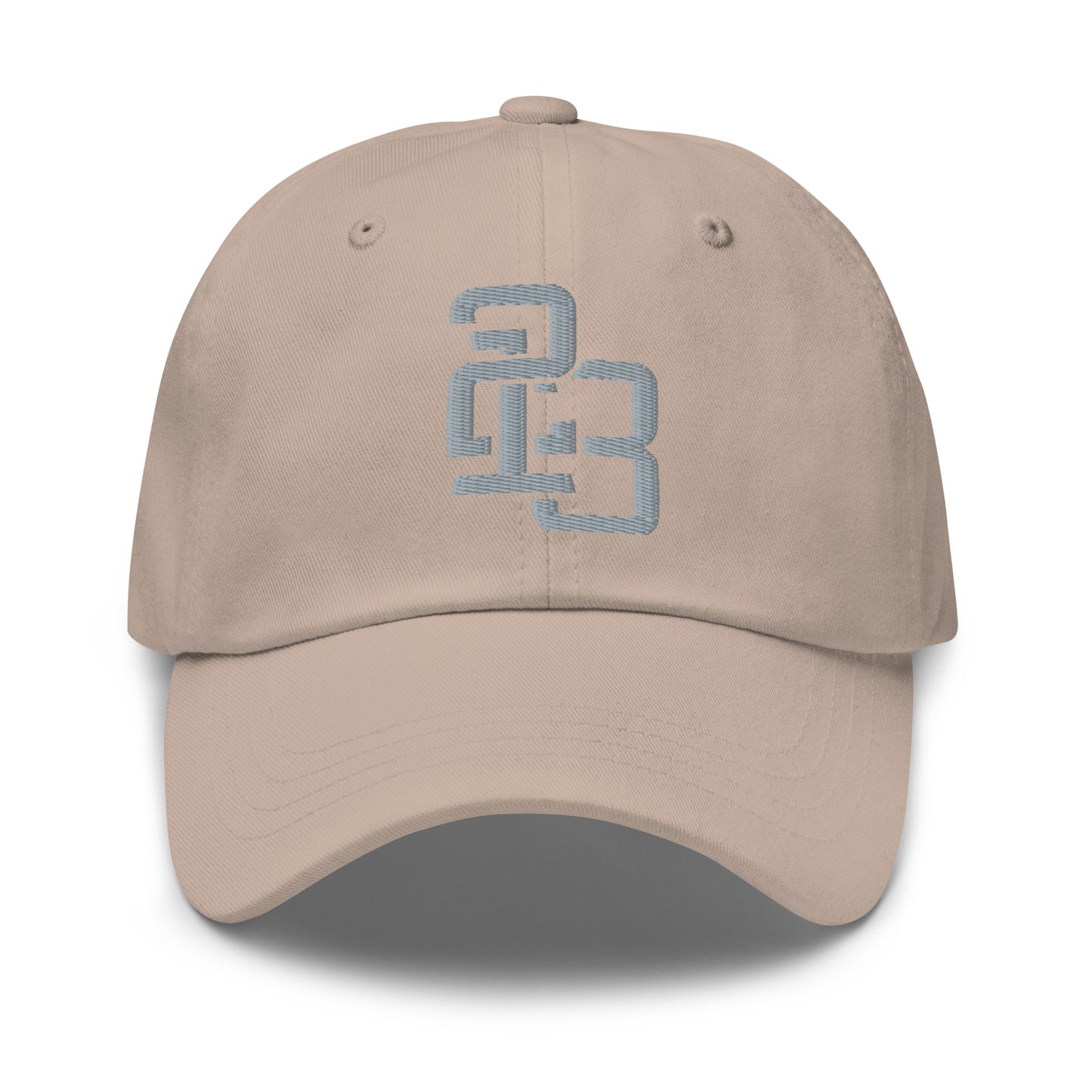 "213" Classic Dad Hat | Yupoong 6245CM | E Luna SELECT Tricrest 3 Grey Thread Front, Left Side & Back Logos