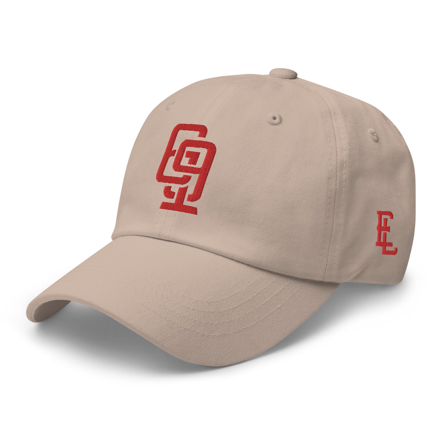 "619" Classic Dad Hat | Yupoong 6245CM | E Luna ESSENTIAL Duocrest 2 Red Thread Front & Left Side Logos