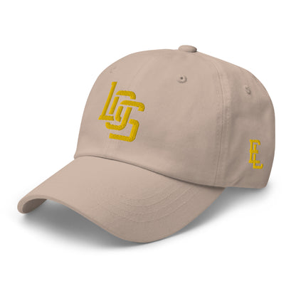 "LOS" Classic Dad Hat | Yupoong 6245CM | E Luna SELECT Tricrest 3 Gold Thread Front, Left Side & Back Logos