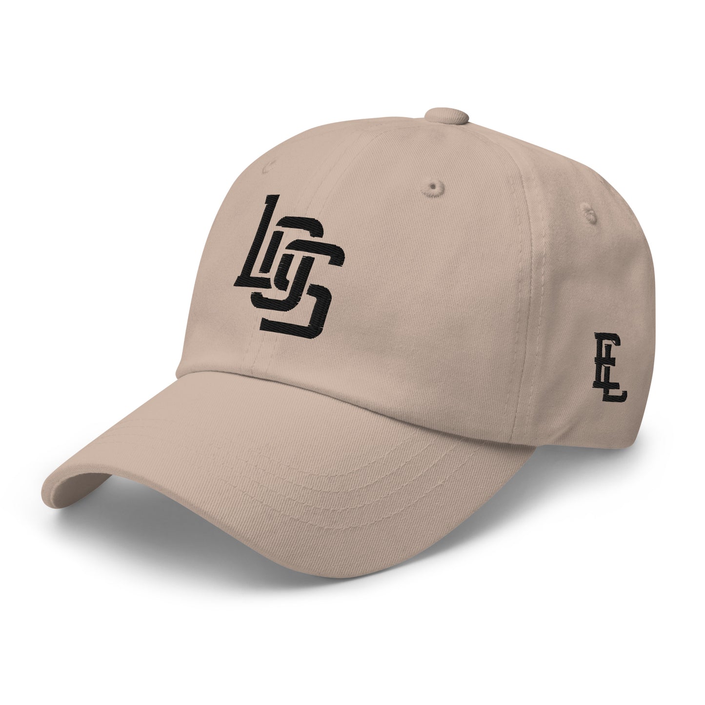 "LOS" Classic Dad Hat | Yupoong 6245CM | E Luna SELECT Tricrest 3 Black Thread Front, Left Side & Back Logos