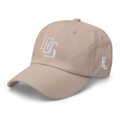 "LOS" Classic Dad Hat | Yupoong 6245CM | E Luna SELECT Tricrest 3 White Thread Front, Left Side & Back Logos