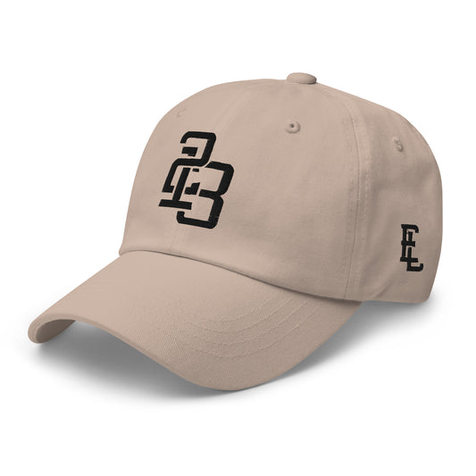 "213" Classic Dad Hat | Yupoong 6245CM | E Luna SELECT Tricrest 3 Black Thread Front, Left Side & Back Logos