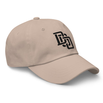 "DGO" Classic Dad Hat | Yupoong 6245CM | E Luna Brand ESSENTIAL Duocrest 2 Black Thread Logos: Front & Left
