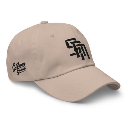 "SAN" Classic Dad Hat | Yupoong 6245CM | E Luna Brand PREMIUM Quadcrest 4 Black Thread Logos: Front, Left, Right Signature & Back [3D Puff Edition]