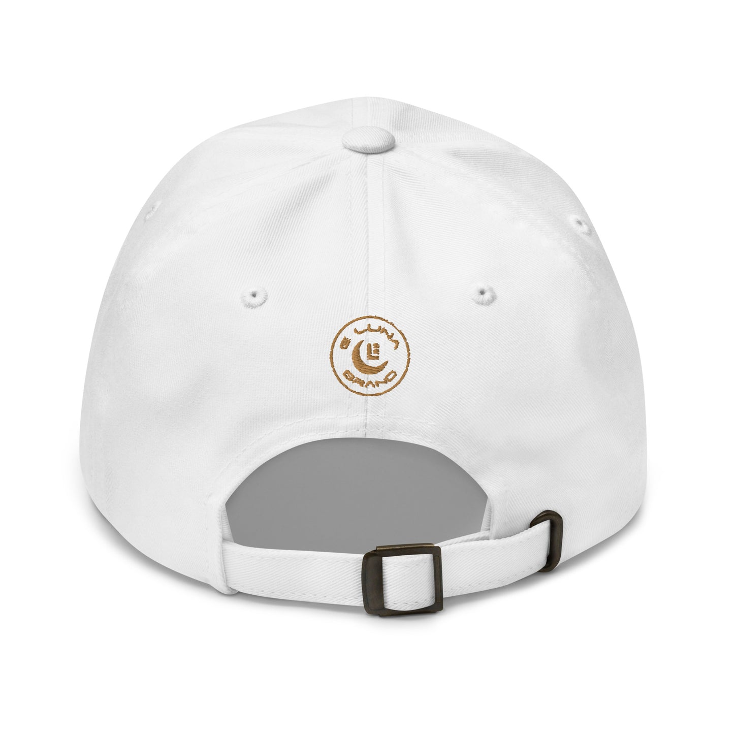 "SAN" Classic Dad Hat | Yupoong 6245CM | E Luna Brand SELECT Tricrest 3 Old Gold Thread Logos: Front, Left & Back [3D Puff Edition]