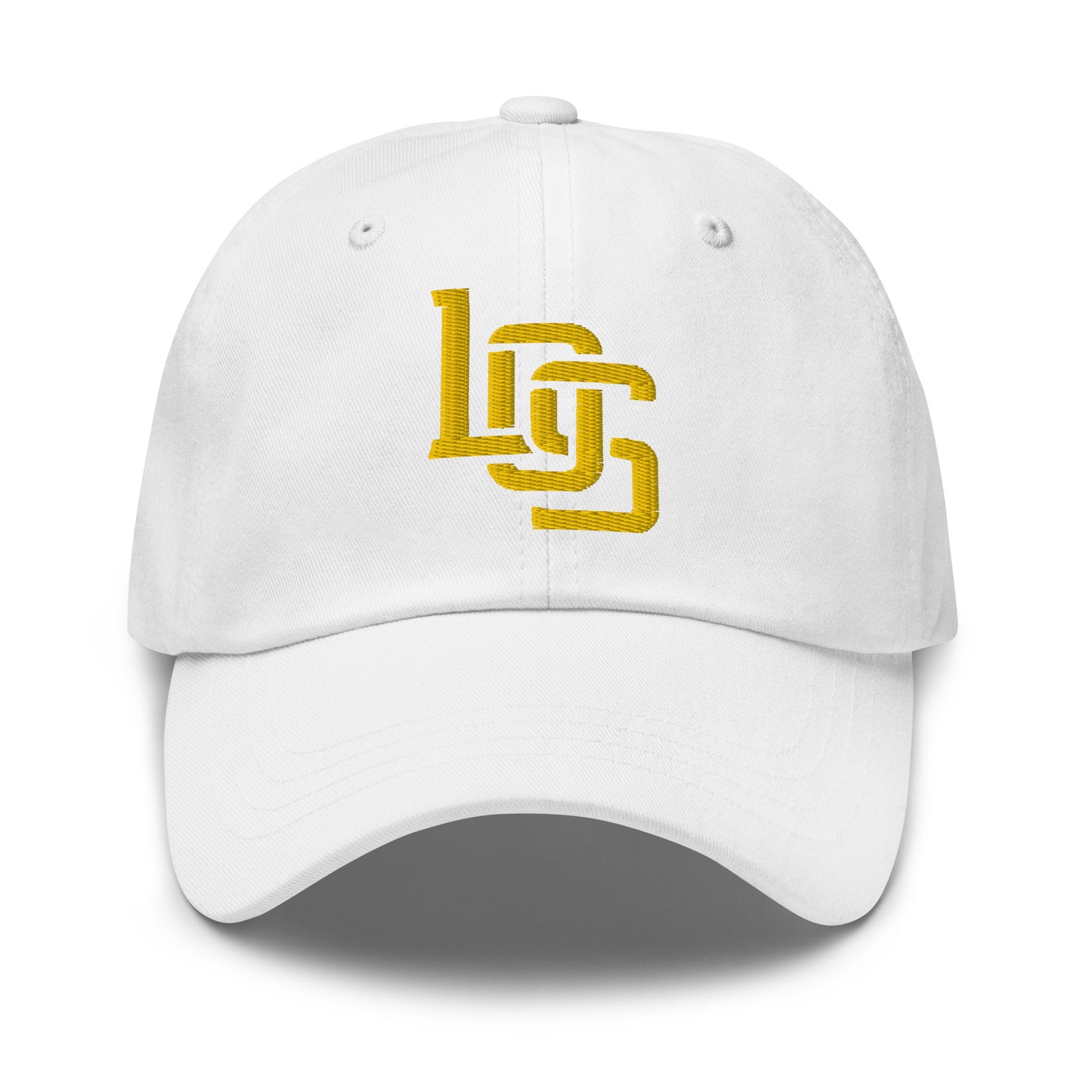 "LOS" Classic Dad Hat | Yupoong 6245CM | E Luna SELECT Tricrest 3 Gold Thread Front, Left Side & Back Logos