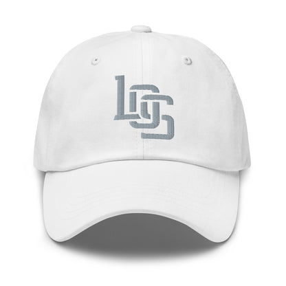 "LOS" Classic Dad Hat | Yupoong 6245CM | E Luna SELECT Tricrest 3 Grey Thread Front, Left Side & Back Logos